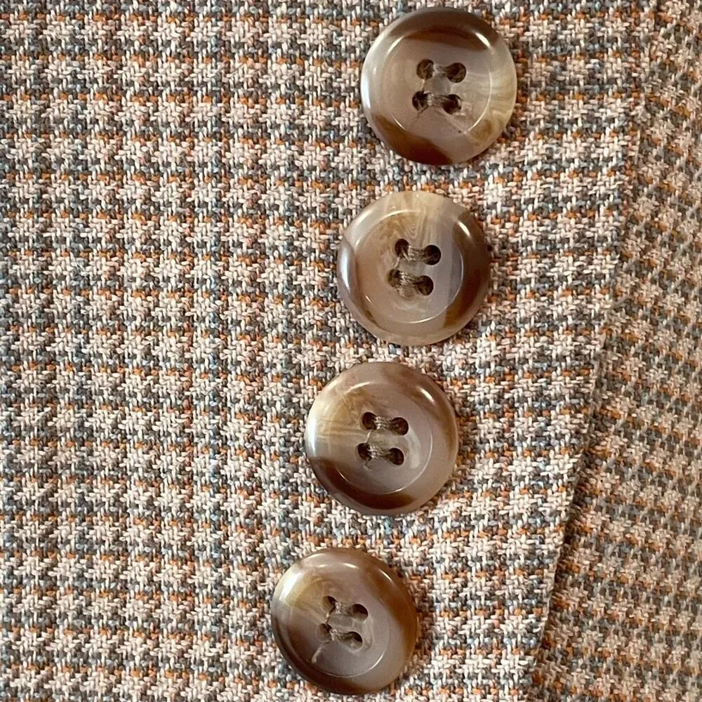 ~ Pendleton 14p Blazer Jacket Women Virgin Wool Houndstooth Notch Collar Petite
